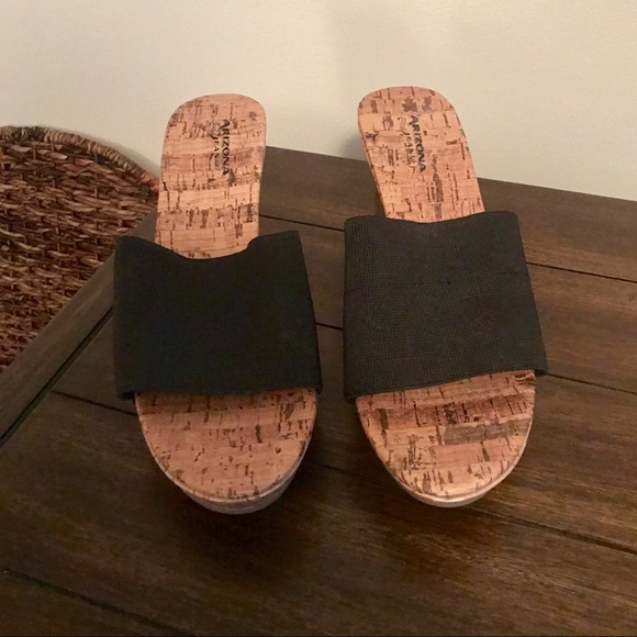 Cork and black summer wedge - Picture 4 of 4